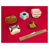 Lot of 5 Advertising Ashtrays, Bar or Alcohol, Vin