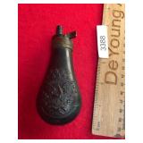 Powder Flask, Pistol, US Themed, Antique