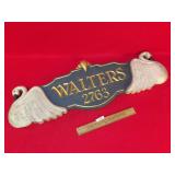 Wood Address Sign, Walters 2763