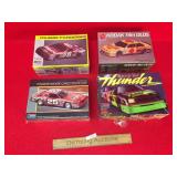 Lot of 4 Race Car Plastic Model Kits
