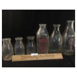 Lot of 6 Milk or Dairy Bottles, Vintage