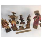 Lot of 5 Paper Mache Figures, Vintage