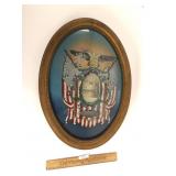 Reverse Painted Glass Patriotic Photo Frame