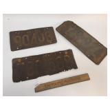 Lot of 3 License Plates, Vintage