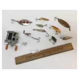 Lot of 10 Fishing Items, Vintage