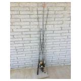 Lot of 5 Fishing Rods and Reels