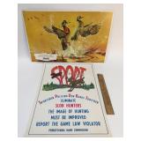 Lot of 2 Cardboard Signs, Vintage