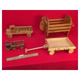 Lot of 4 Wood or Wooden Items