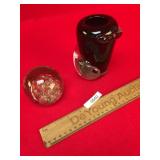 Lot of 2 Art Glass Items