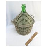 Demijohn, Large Green Round Bottle