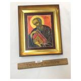 Original Oil on Board Art Painting, Religious Icon