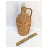 Demijohn, Wicker Wrapped Bottle, Vintage