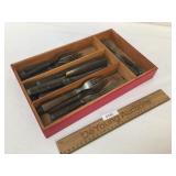 Lot of 20 Wood Handle Flatware, Antique