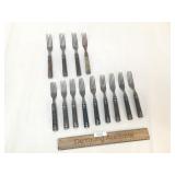 Lot of 13 Wood Handle Forks, Antique