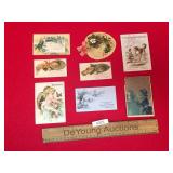 Lot of 8 Trade Cards or Blotter Advertising, Antiq
