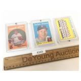 Lot of 3 Baseball Trading Cards, Vintage