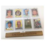 Lot of 8 Baseball Trading Cards, Vintage