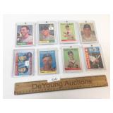 Lot of 8 Baseball Trading Cards, Vintage
