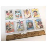 Lot of 8 Baseball Trading Cards, Vintage
