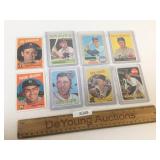 Lot of 8 Baseball Trading Cards, Vintage