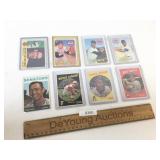 Lot of 8 Baseball Trading Cards, Vintage