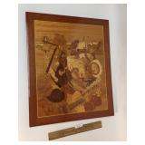 Marquetry, Inlaid Wood Art, Battle Scene