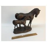 Horse and Pony Statue by Evmorfia Syntelis, Vintag