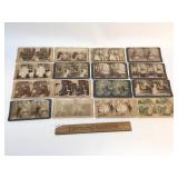 Lot of 16 Stereo View Cards, Antique