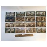 Lot of 16 Stereo View Cards, Antique