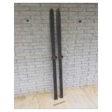 Pair of Wood or Wooden Skis, Vintage or Antique