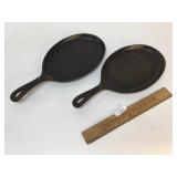 Lot of 2 Cast Iron Frying Pans, Vintage