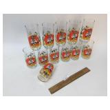 Lot of 12 Character Glasses, Vintage