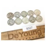 US Coins, Lot of 10 Silver Washington Quarters