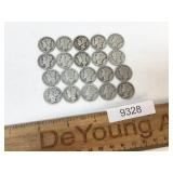 Us Coins, Lot of 20 Silver Mercury Dimes