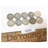 US Coins, Lot of 10 Silver Washington Quarters