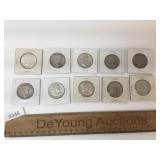 US Coins, Lot of 10 Silver Franklin Half Dollar
