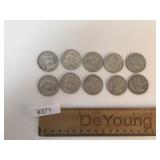 US Coins, Lot of 10 Silver Franklin Half Dollar