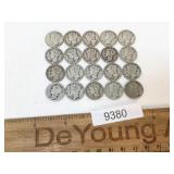 US Coins, Lot of 20 Silver Mercury Dimes