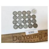 US Coins, Lot of 20 Silver Mercury Dimes