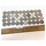 US Coins, Lot of 40 Kennedy Half Dollars