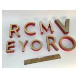 Lot of 9 Commercial Sign Letters, Vintage
