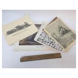 Lot of 74 Train or Railroad Related Prints, Vintag