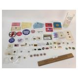 Lot of 60+ Union Related Pins and Items, Vintage