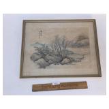 Original Watercolor Art Painting, Oriental