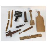 Lot of 10 Wood Items, Vintage