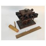 Humidor Pipe Rack and Smoking Pipes, Vintage