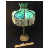 Victorian Slag Glass Lamp, Antique