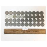 US Coins, Lot of 40 Kennedy Half Dollars