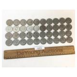US Coins, Lot of 40 Kennedy Half Dollars