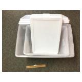Lot of 6 Plastic Storage Tubs